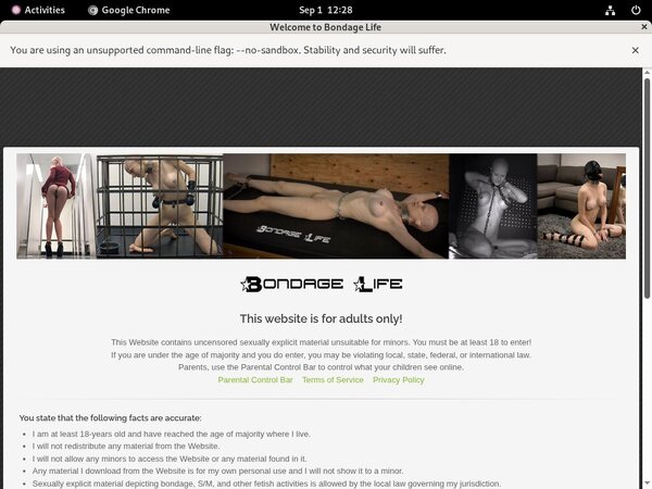 Bondagelife.com Signup Page