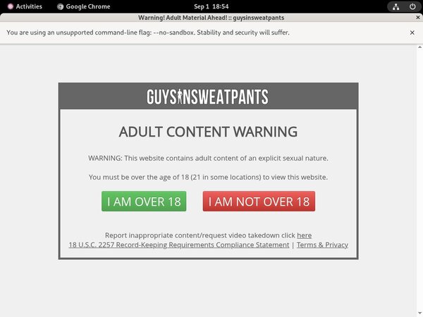 Guysinsweatpants.com Sign Up Form