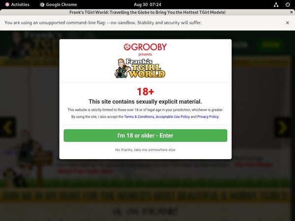 Login For Franks T-Girl World