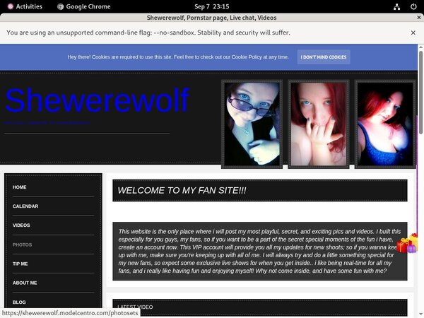 Shewerewolf.modelcentro.com Member Account