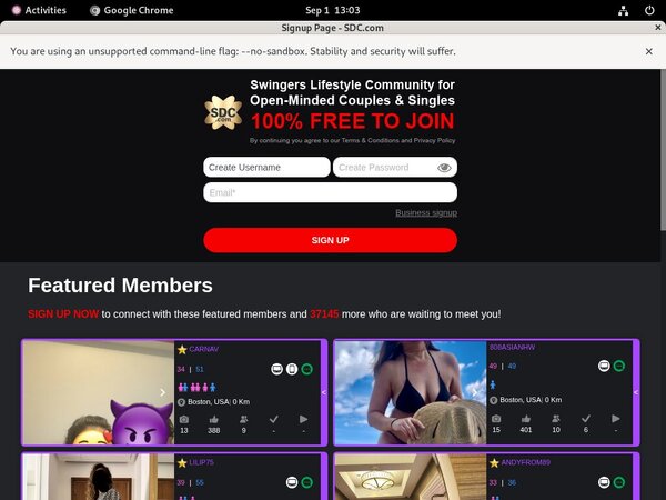 Swingers Date Club Account Online
